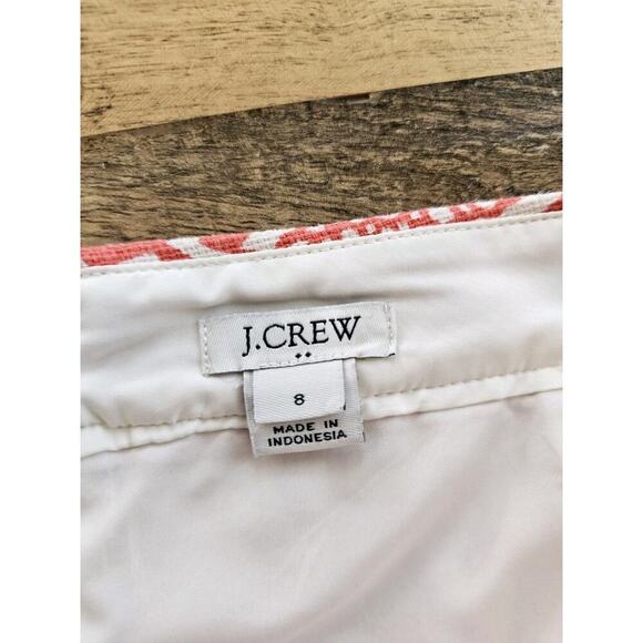 J. Crew Coral Medallion Print Basketweave Cotton Pencil Skirt Women's 8 - Picture 5 of 8